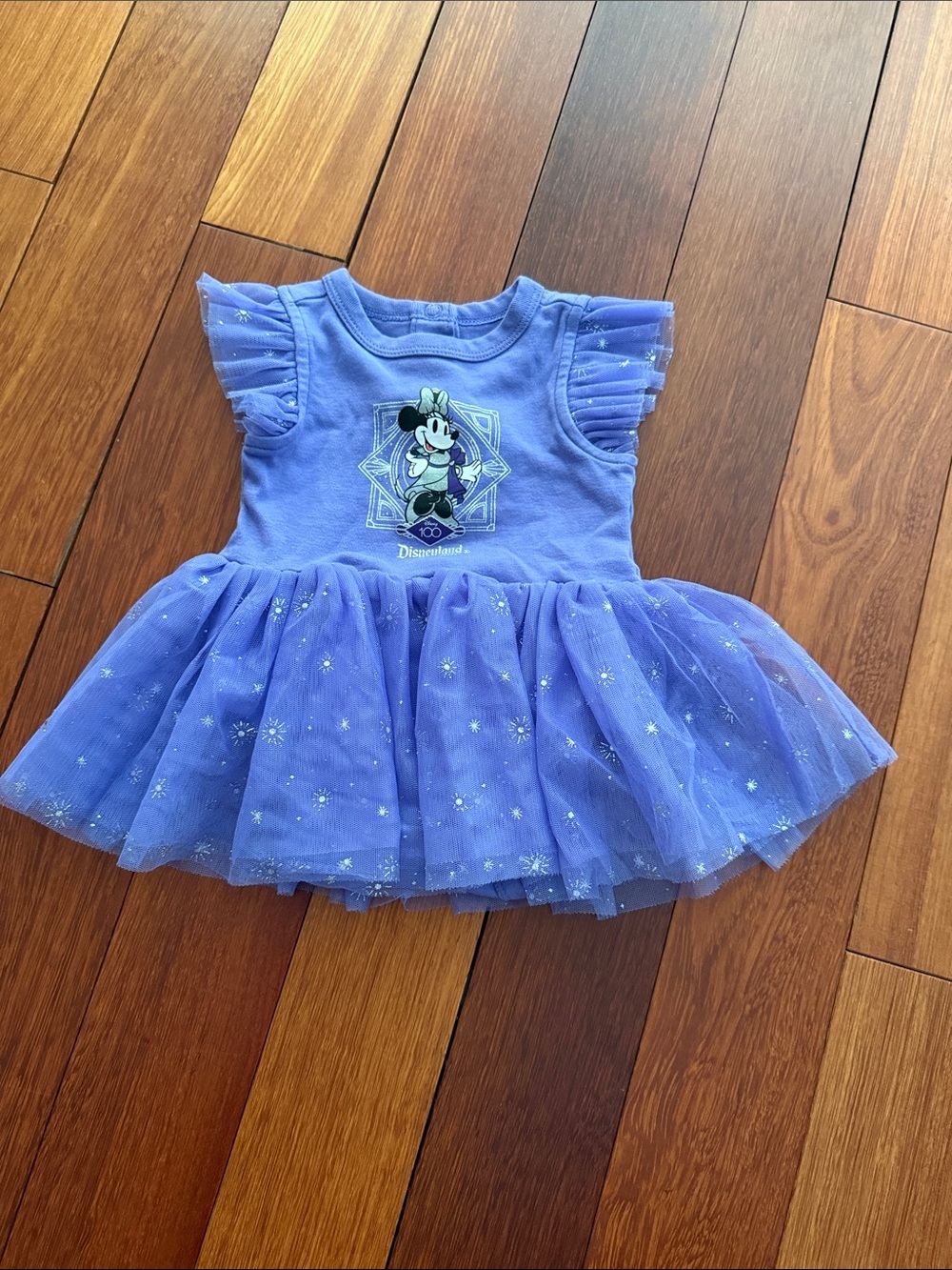 Disney Purple Minnie Mouse Tulle Dress with Glitter Stars